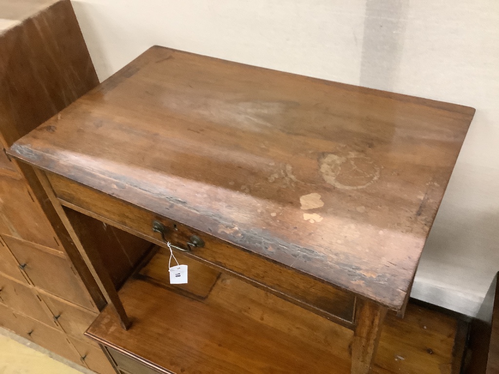 A George III mahogany side table, width 82cm depth 50cm height 72cm